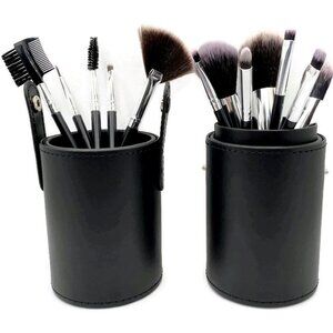 12pcs Makeup Brush Set, Brushes for Face, Eyes, Concealer with PU Leather Holder